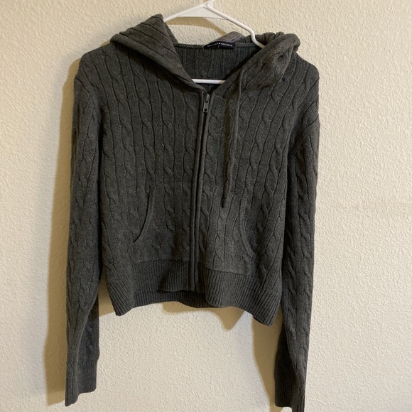Brandy Melville dark gray crystal hoodie - Picture 5 of 5